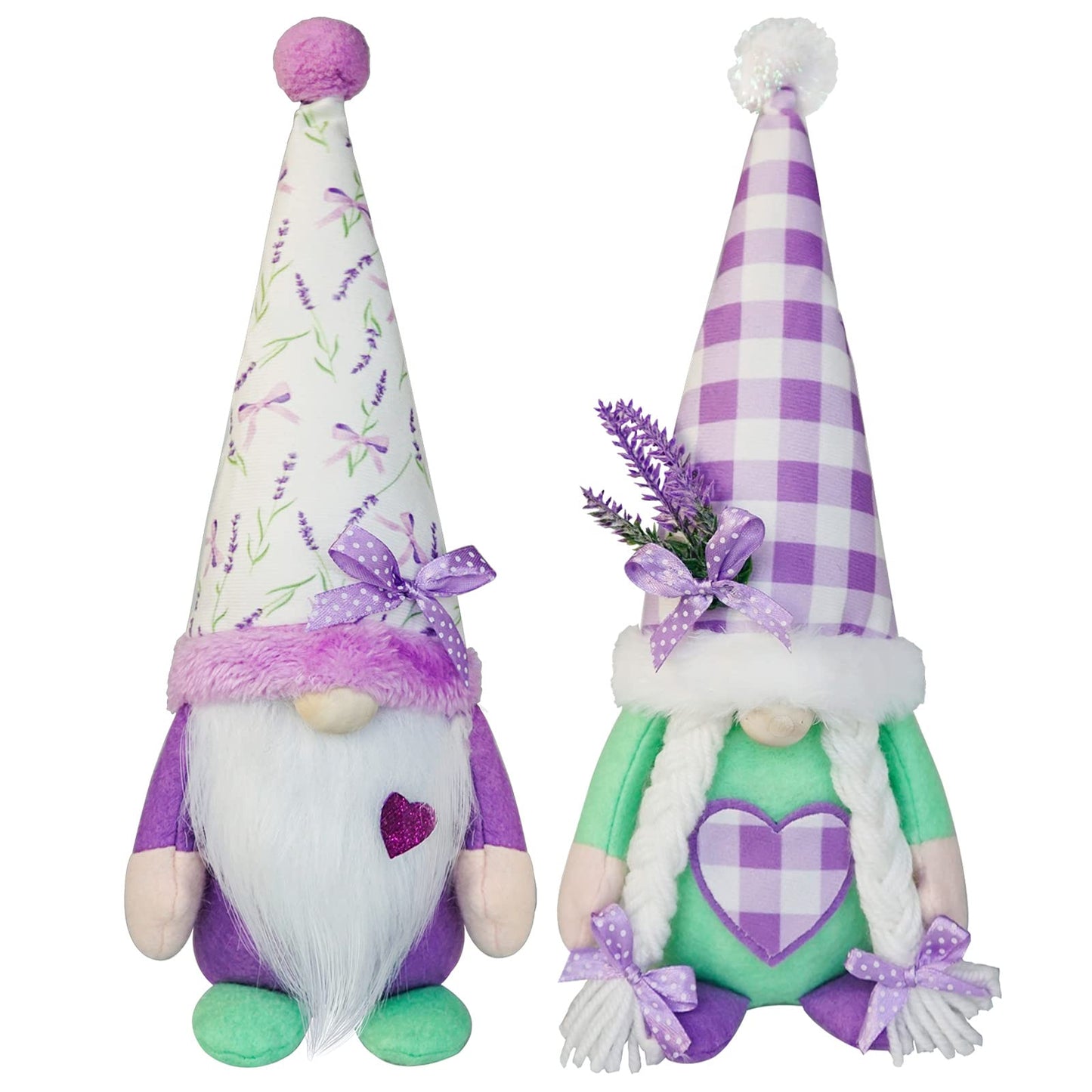 KnomeKo Lavender Gnomes Decor,Spring Purple Gnome Decorations for Home,Lavender Flower, Summer Tiered Tray Decor,Gnome Gifts for Woman