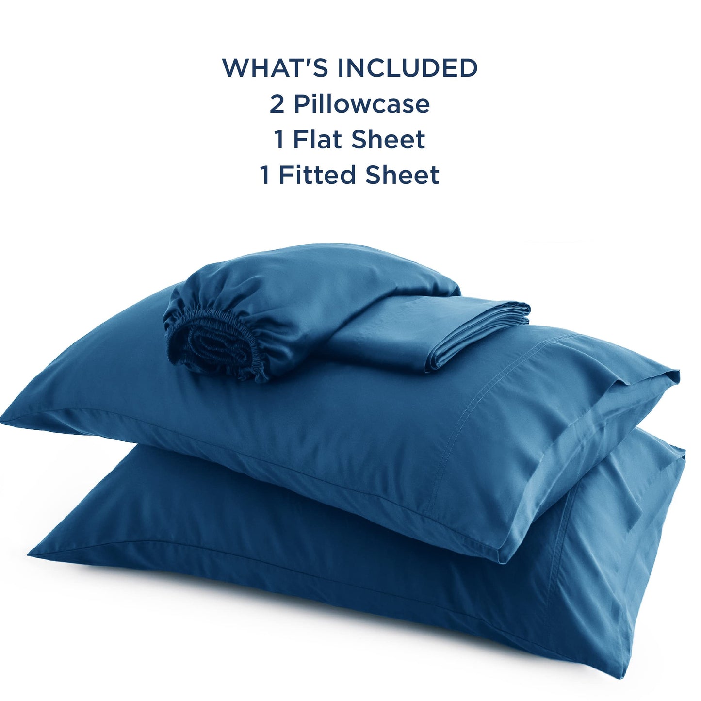 Bedsure Queen Sheets, Rayon Derived from Bamboo, Queen Cooling Sheet Set, Deep Pocket Up to 16", Breathable & Soft Bed Sheets, Hotel Luxury Silky Bedding Sheets & Pillowcases, Peacock Blue