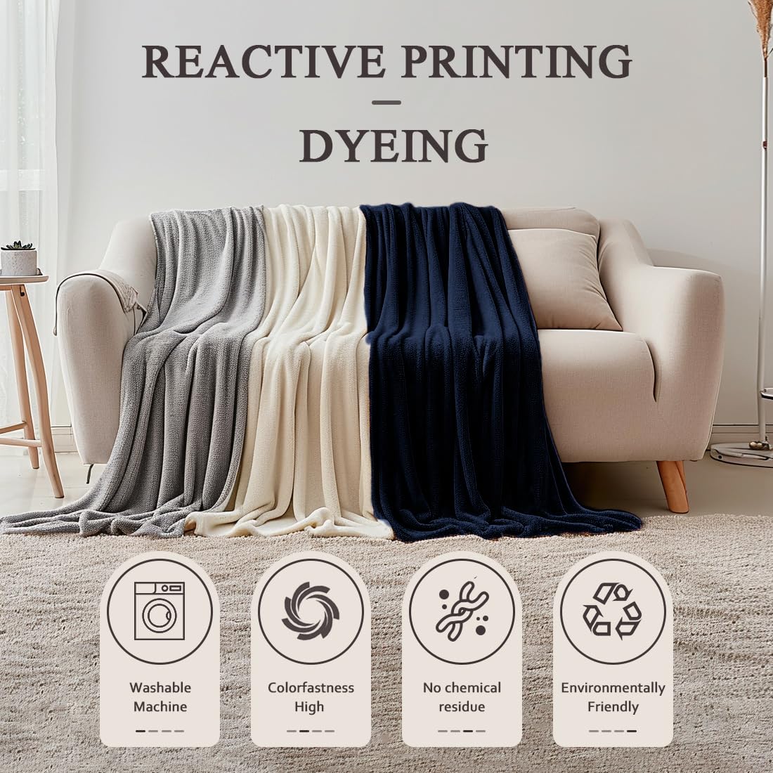 LaSyL Fleece Blanket Queen 90"x90" Grey - 300GSM Soft Cozy Plush Fuzzy Flannel Bed Blanket - Lightweight Anti-Static Microfiber Blanket for Couch, Bed, Sofa