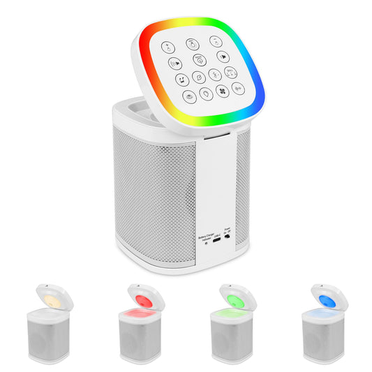 LUXSWAY White Noise Sound Machine with Night Light, 70 Non-looping Sounds, Rechargeable Sleep Sound Machine, Bluetooth Speaker for Party Camping, Sleep Aid for Baby Adults Privacy Nursery & Gifts