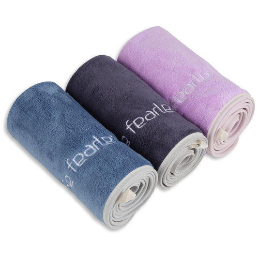 Xoofewal Microfiber Gym Towels Set for Sports Fitness, Yoga, Workout, Swimming, Soft and Quick-Drying for Gym Bag (3 Pack, Blue+Grey+Purple)