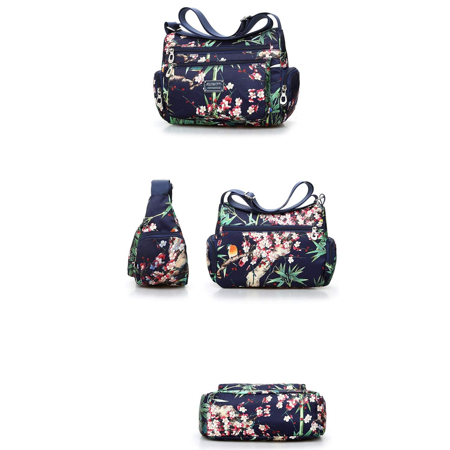 NOTAG Crossbody Bags for Women Nylon Shoulder Bag Floral Multi-Pocket Purses and Handbags (CH)