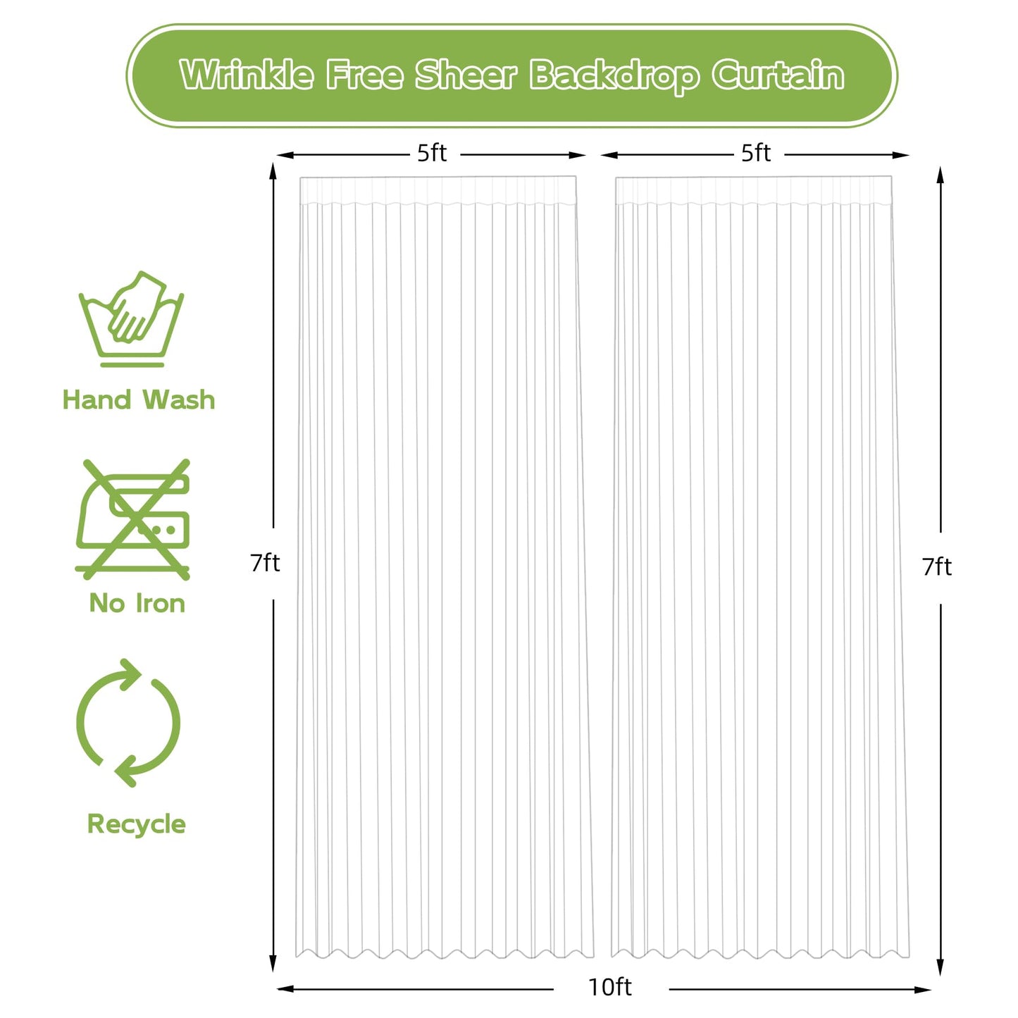 White Sheer Curtains with Lights String Tulle Curtain for Living Room Bedroom Parites Wedding Birthday Decorations 2 Panels 60" Wｘ84 L