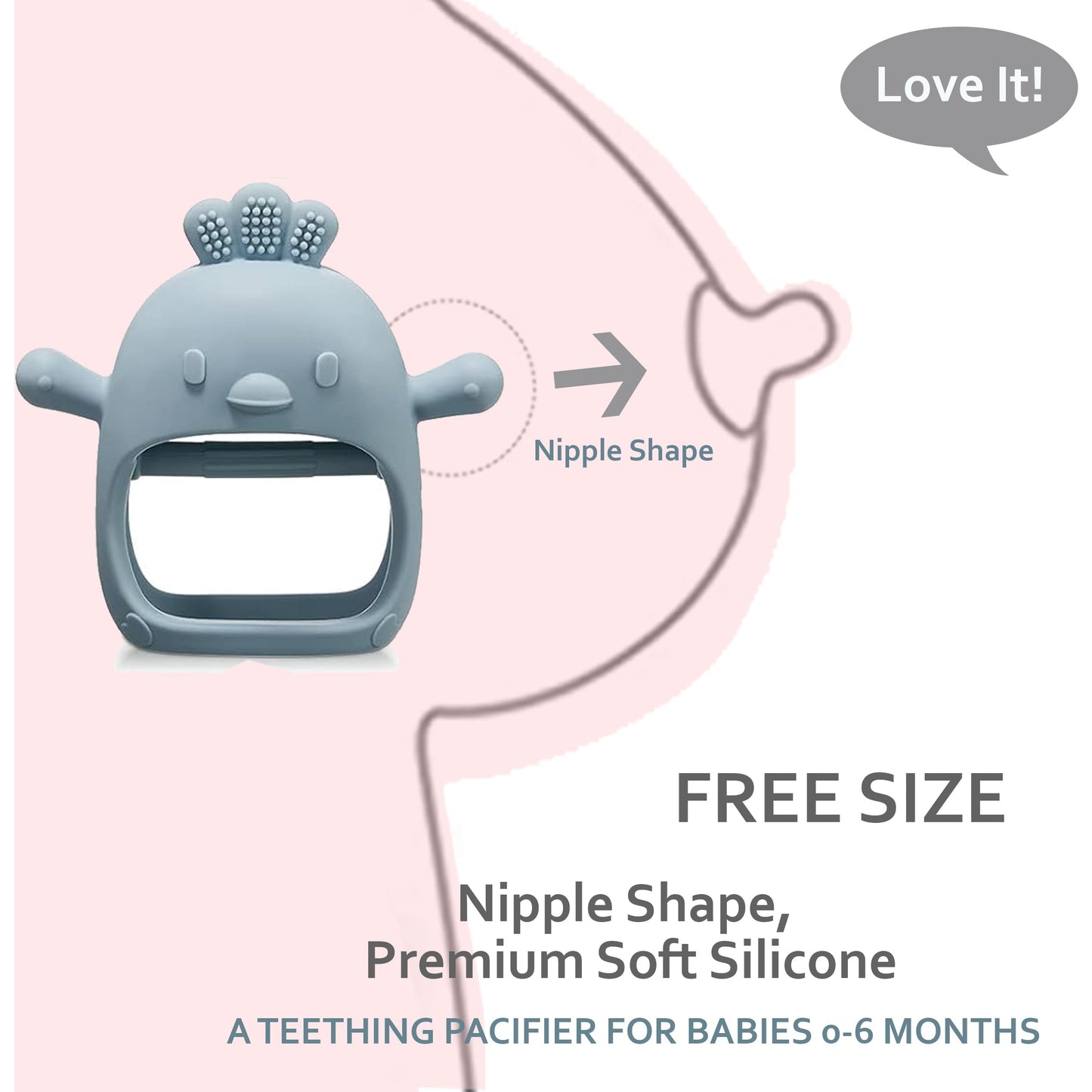 Infant Toys 0-6, Teething Toys 3-6 6-12 Months, Anti Drop Hand Teethers Baby Chew Toys for Teething Relief, Silicone Teether Pacifier Teething Mitten Newborn Toy 0 3 for Sucking Needs,BPA Free-Blue