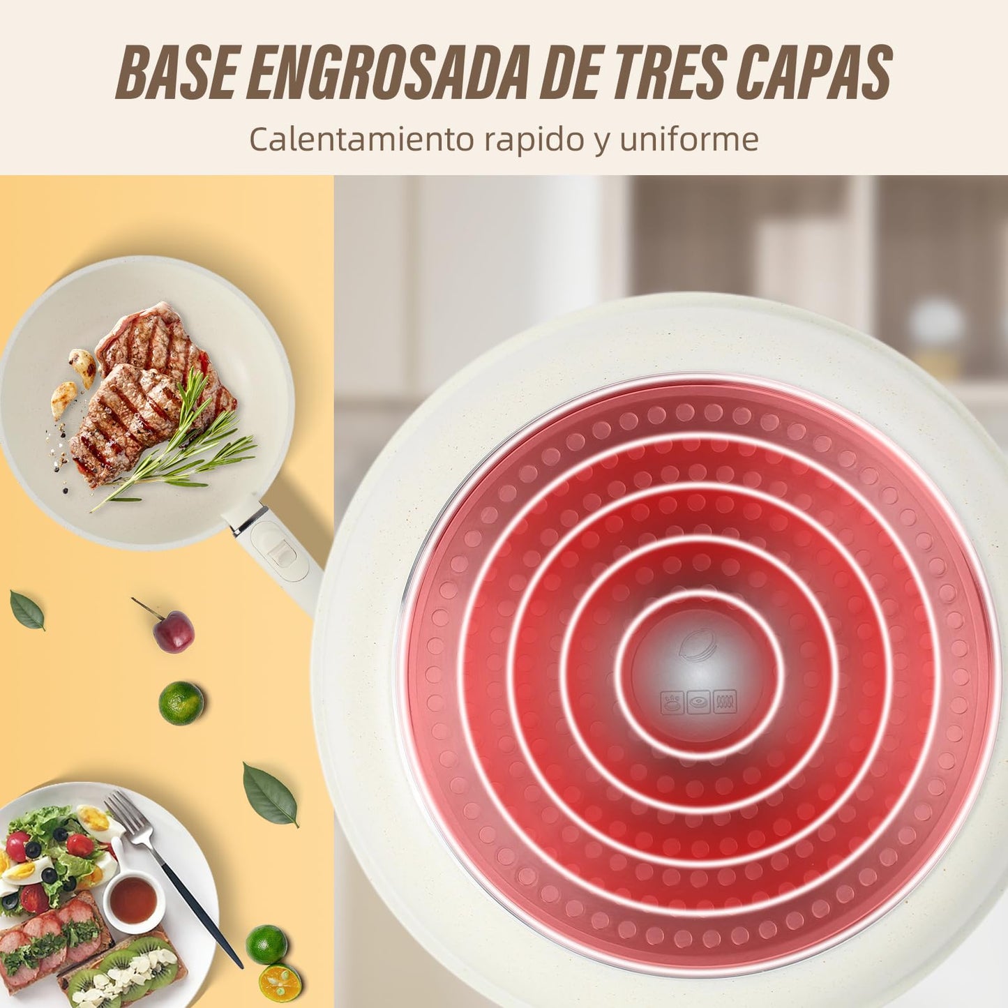 Pots and Pans Set Non Stick, 11 PCS Pan Set With Removable Handles, White Cookware Set Suitable for Induction Cooktops/Gas Stoves/Microwave Ovens