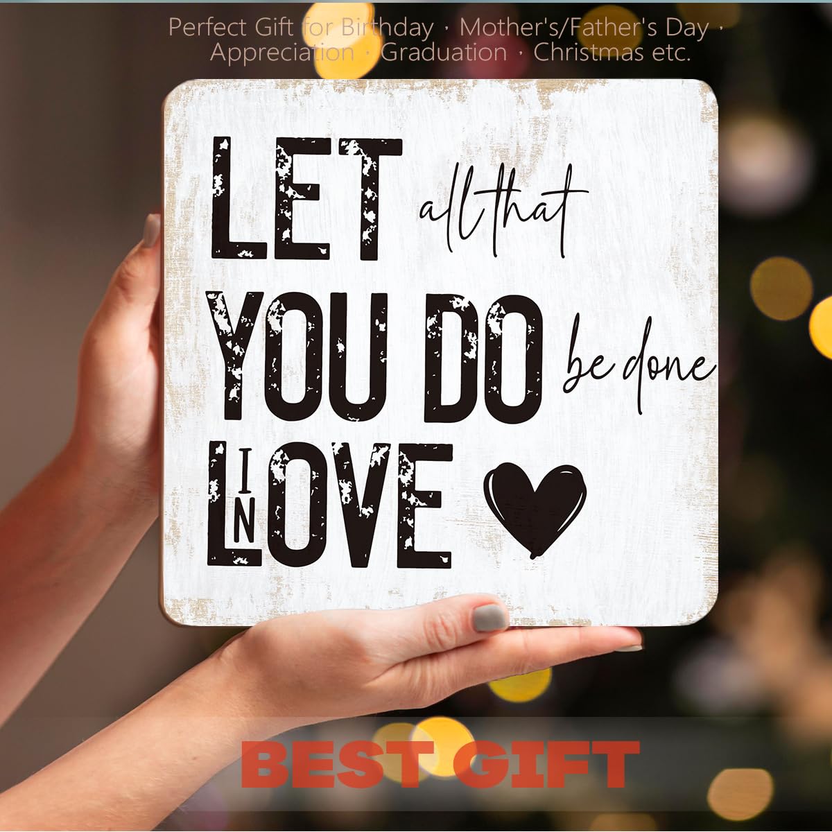 Inspirational Christian Gifts for Women Men Wood Sign Faith Religious Gifts Rustic Motivational Desk Decor Decorative Mental Health Decorations for Home Office Accessories Table Shelf Wooden Plaque