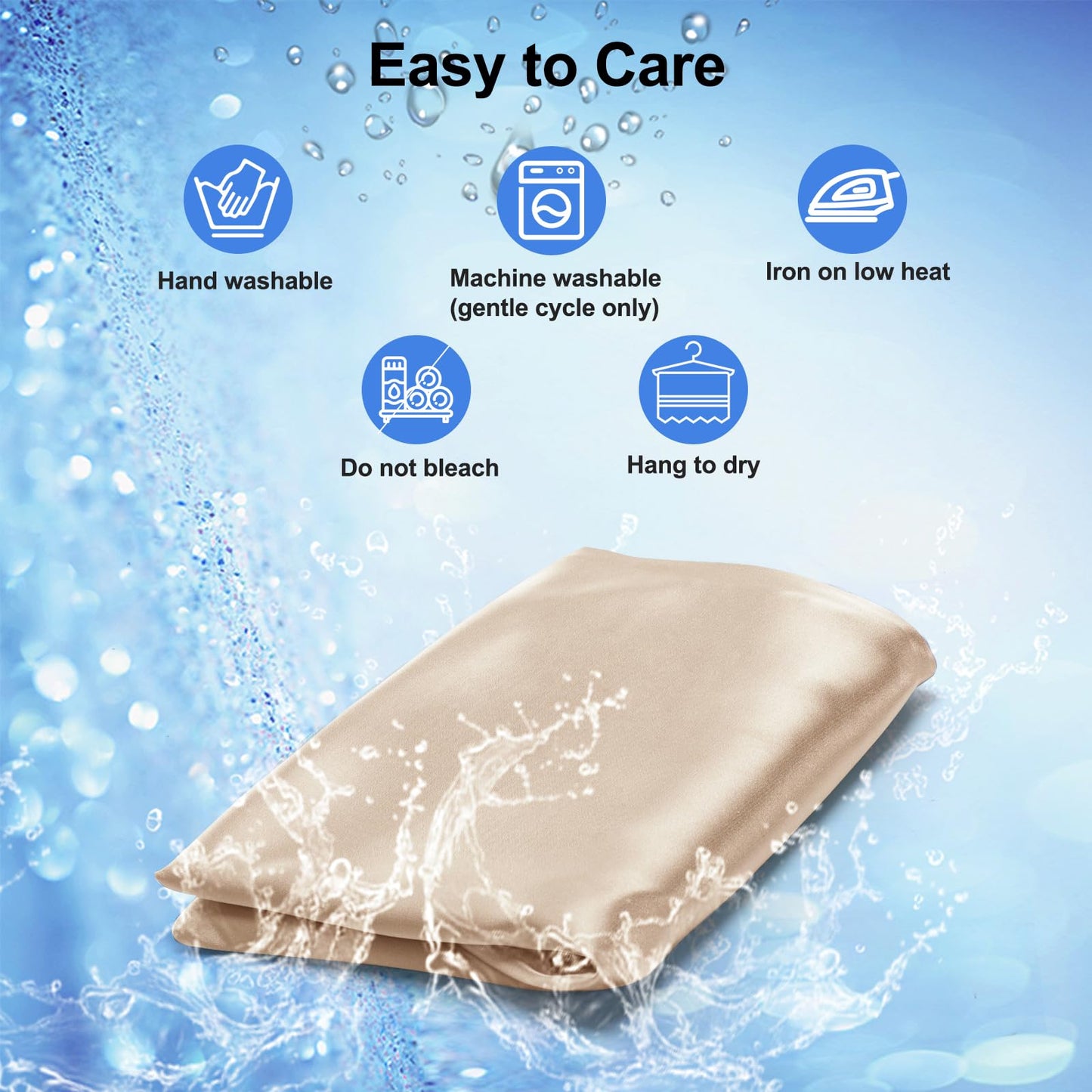 Curved Pillow Case, Side Sleeper Pillowcase, Champange Satin Pillowcase Cover with Zipper, Breathable and Soft, Queen Size 20 x 30 Inches