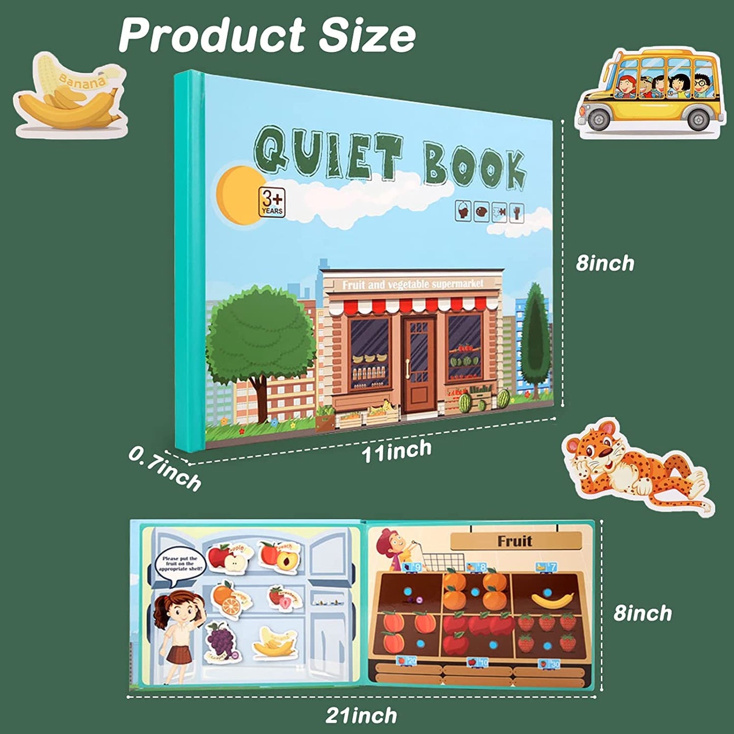 YiYeraio Toddler Busy Book - Montessori Toys Busy Book for Toddlers 3Years+, Montessori Learning Materials Homeschool Preschool Educational Activity Book Toys Birthday Gift Set