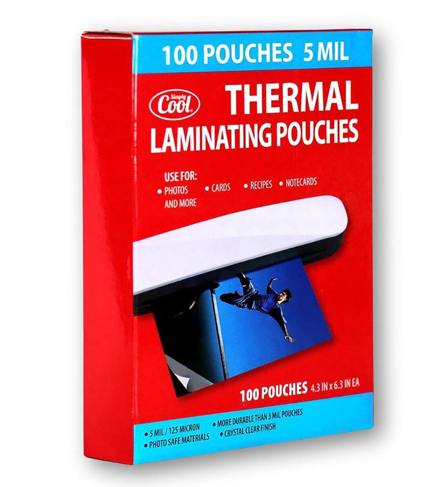 5MIL Thermal Laminating Sheets (150 Count) Letter, Photo, Card, Notecard, ID Badge and Business Card Sizes, Laminating Pouches Compatible with Laminators, Crystal Clear Laminated Finish