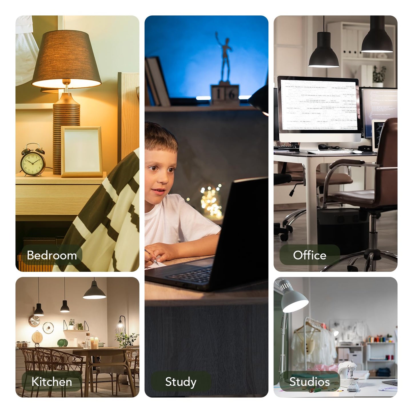 BUBO A19 LED Light Bulbs, 60 Watt Equivalent LED Bulbs, Soft White 2700K, 800 Lumens, E26 Standard Base, Non-Dimmable, 8W Soft White LED Bulbs for Bedroom Living Room Home Office, 24 Pack