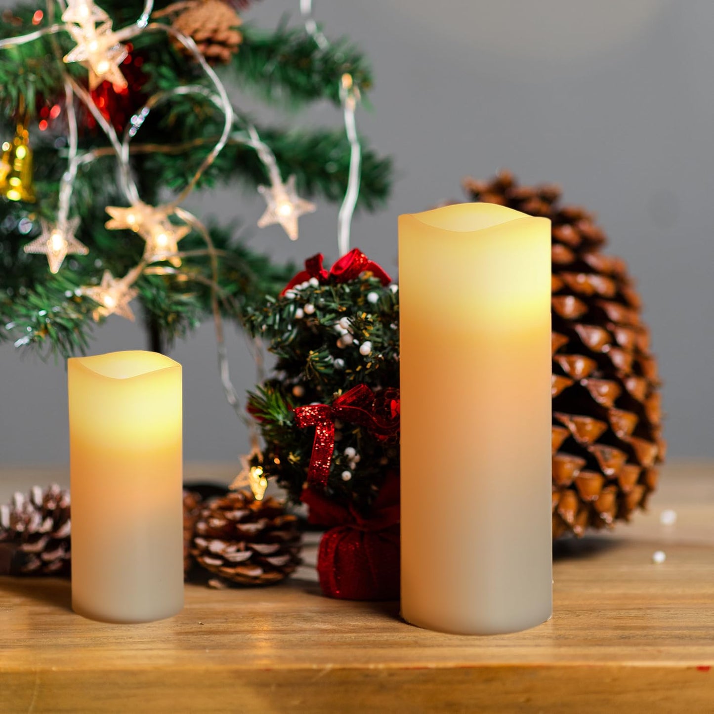 Unieasy Flameless Candles Battery Operated LED Candles with Timer and Remote, Pack of 9 Real Wax Pillar Candles Flickering Candle for Home & Holiday Romantic Decor,(H4.5"4.9"5.8"6.8"7.9"8.6" x D2.3")