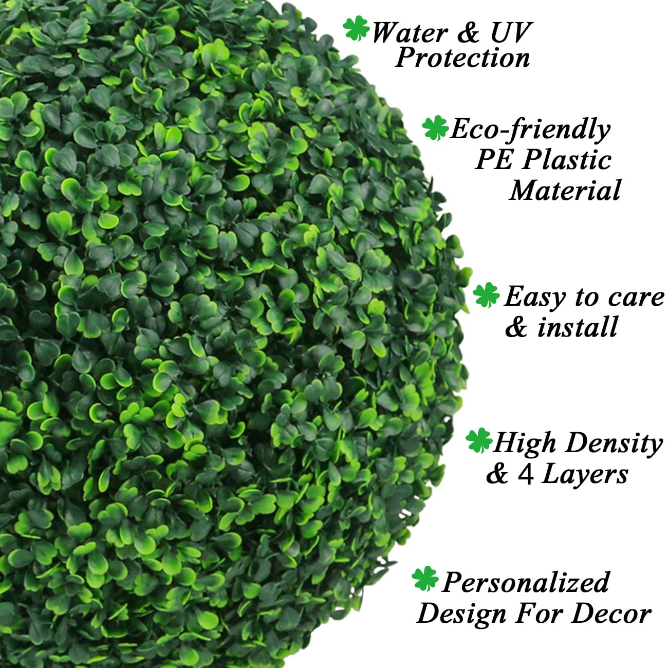 Sunnyglade 2 PCS 19.7 inch 4 Layers Artificial Plant Topiary Ball Faux Boxwood Decorative Balls for Backyard, Balcony,Garden, Wedding and Home Décor (19.7 inch)