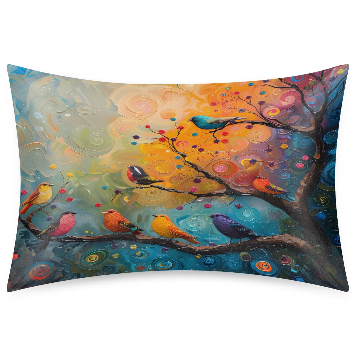 Pardick Pillowcase for Hair and Skin Tree Satin Pillowcase with Zipper Queen Size Silk Pillow Case Cooling Pillow Cases 20"x30" Decor for Bedroom, Sofa