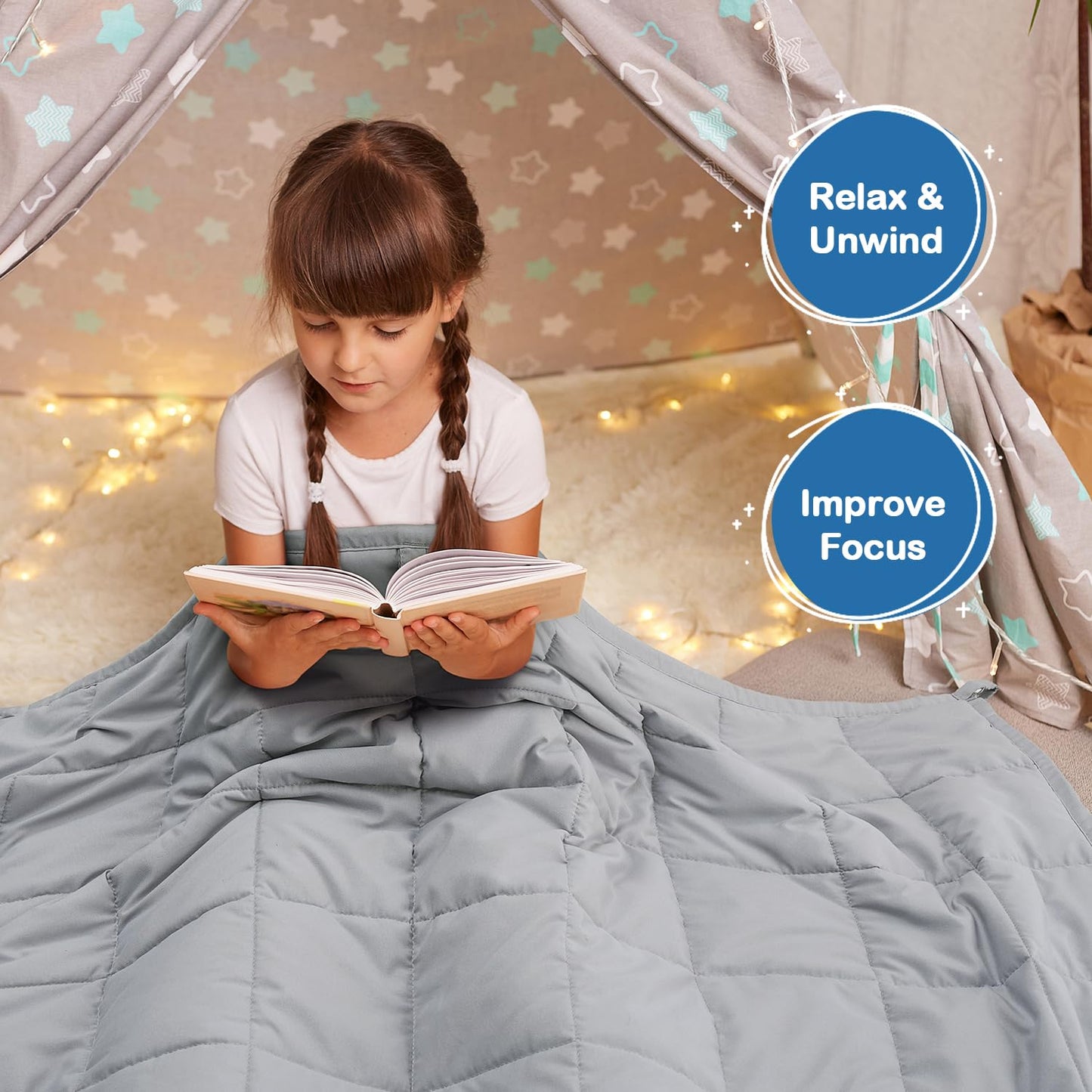 Kivik Weighted Blanket 3 lbs, Small Weighted Blanket 3 Pounds, Mini Heavy Blanket Thorw, Breathable Cooling & Warm Blankets, Machine Washable, 36x48 Inches Grey