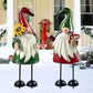HONGLAND Metal Gnome Yard Art Outdoor Gnomes Garden Statue 18 Inch Gnome Figurine Decorative Stakes for Holiday Christmas Lawn Patio Yard Garden Decor-2 PCS