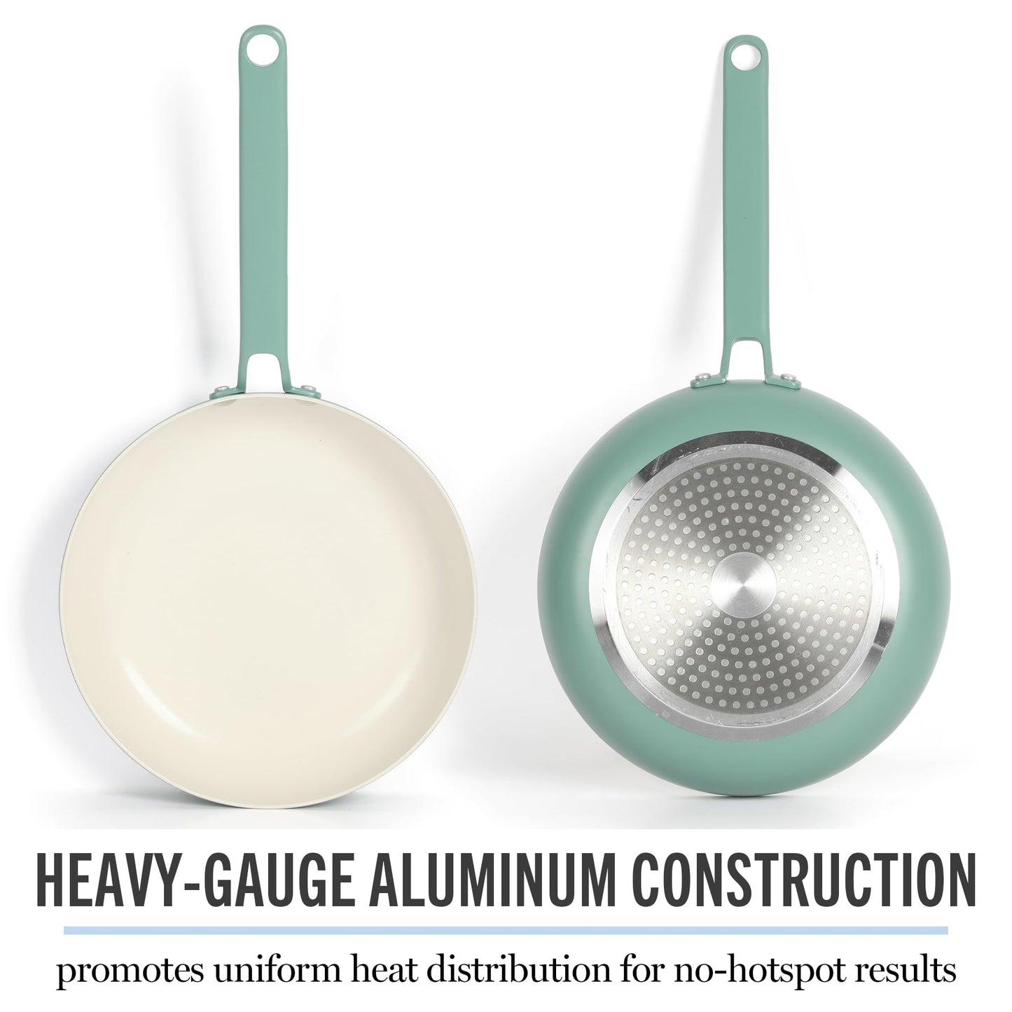 Martha Stewart Emmeline Premium Nonstick PFA Free Ceramic Interior 12 Piece Heavy Gauge Enamel Aluminum Pots and Pans Cookware Set - Teal