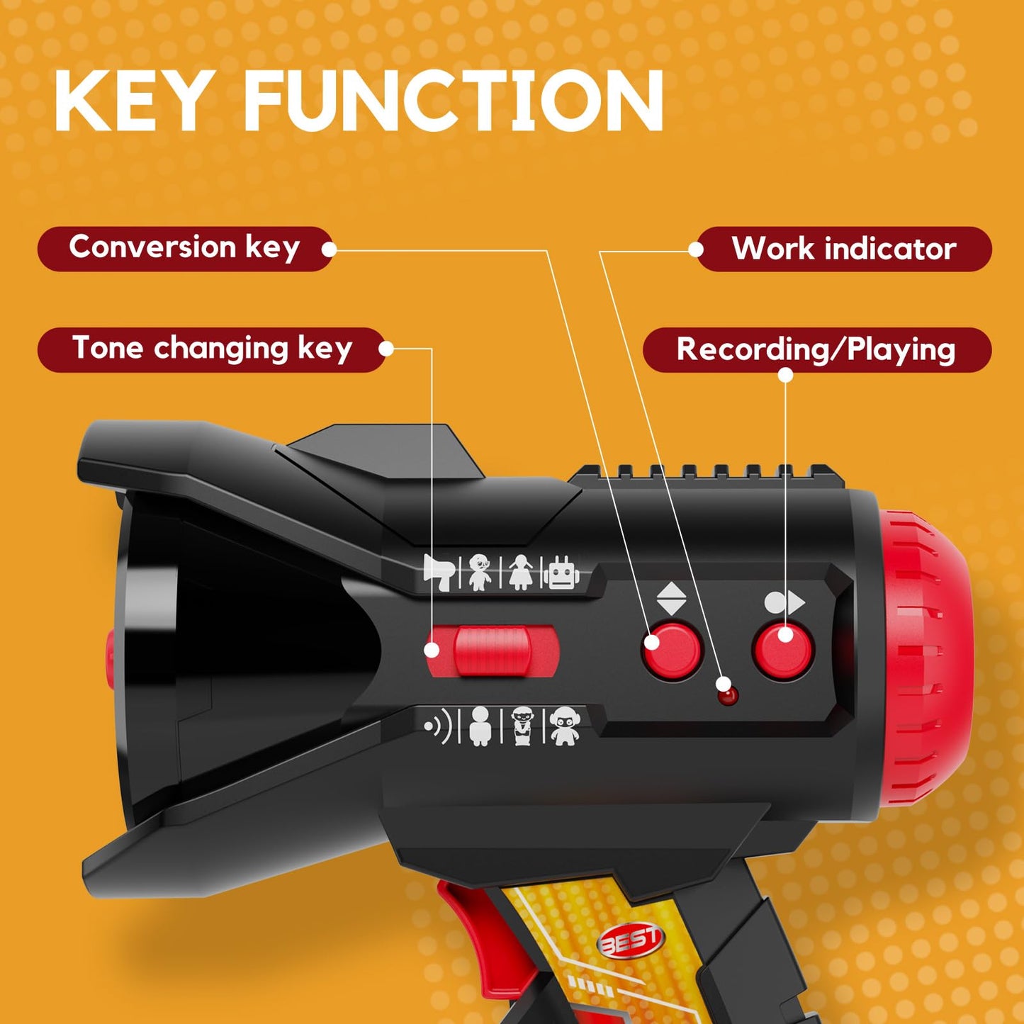 Multi Voice Changer for Kids with 8 Different Voice Effects, Voice Changer, Recorder, and Megaphone Function, Kids Voice Changer Toy for Kids, Teens Age 3 Years and Up