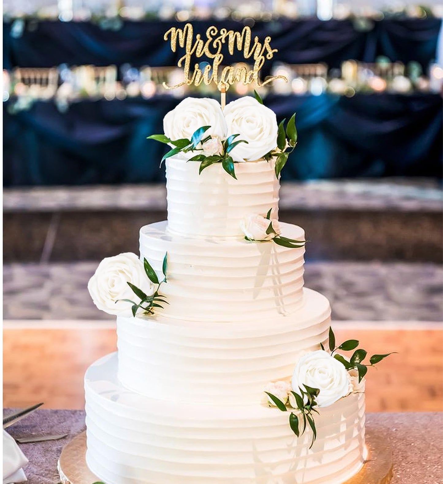 Uznaeoi 5PCS White Roses Artificial Flowers 17.3’’Real Touch Flowers Fake Rose Bouquet with Stems for Wedding Home Party Centerpieces Decoration(White)