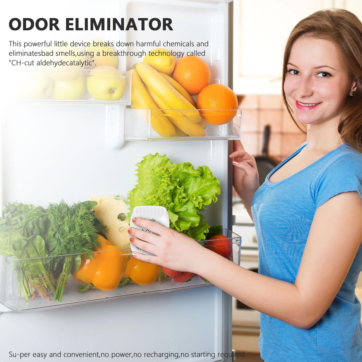 Refrigerator Deodorizer,Lasts for 10 Years,Refrigerator Odor Eliminator,Fridge Deodorizer for Fridge & Freezer, Room,RV and New Home, Better than Bamboo Air Purification Bags Baking Soda,White