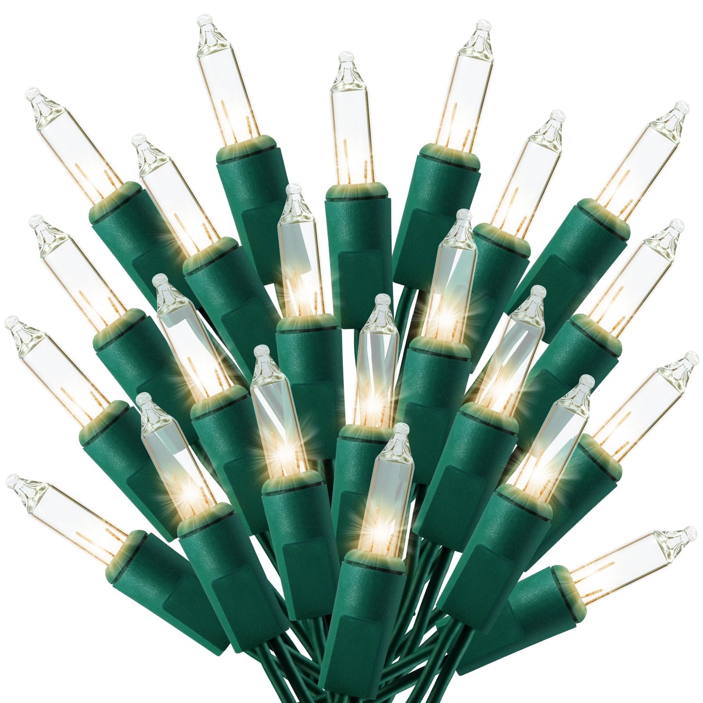 TIGOMOOV 21ft White Christmas String Lights Indoor，Warm White 100 Count String Lights Plug in, Mini Xmas Lights Outdoor Clear White Christmas Tree Lights- String White Lights for Bedroom