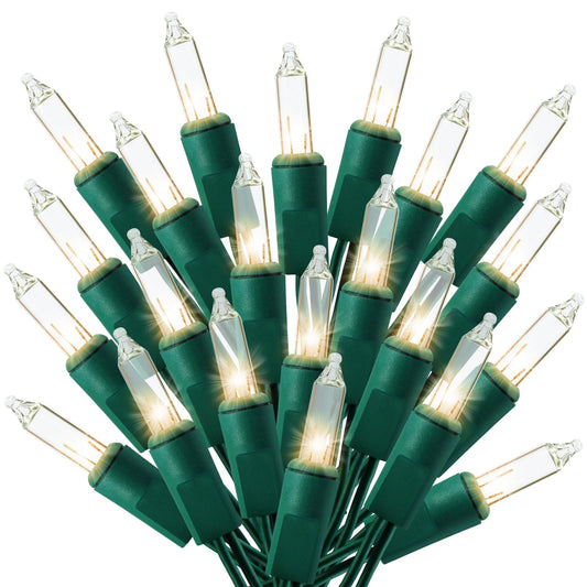 TIGOMOOV 21ft White Christmas String Lights Indoor，Warm White 100 Count String Lights Plug in, Mini Xmas Lights Outdoor Clear White Christmas Tree Lights- String White Lights for Bedroom