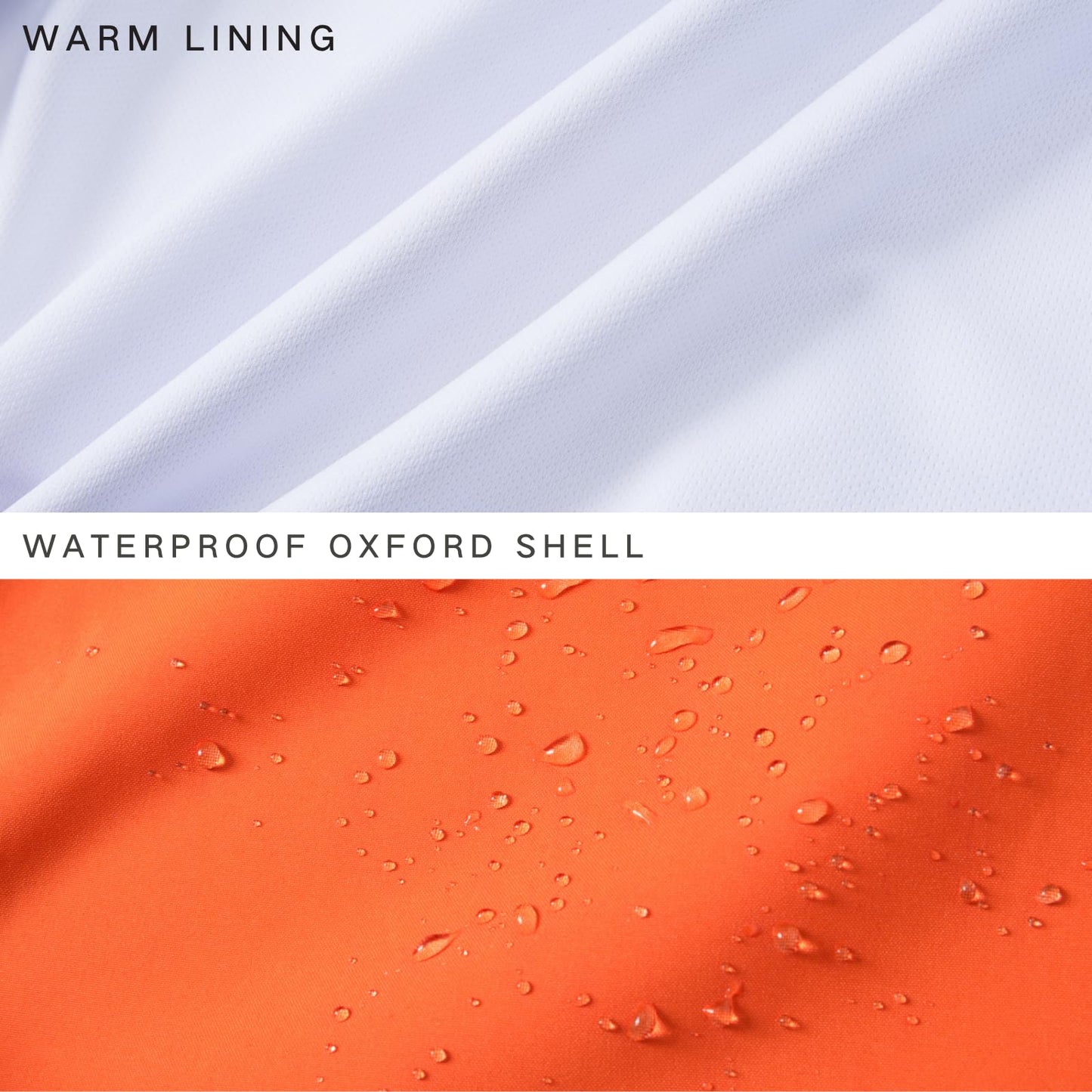 IjnUhb Kids Rain Jacket Waterproof Raincoat with Removable Hood for Boys Girls Orange 3/4