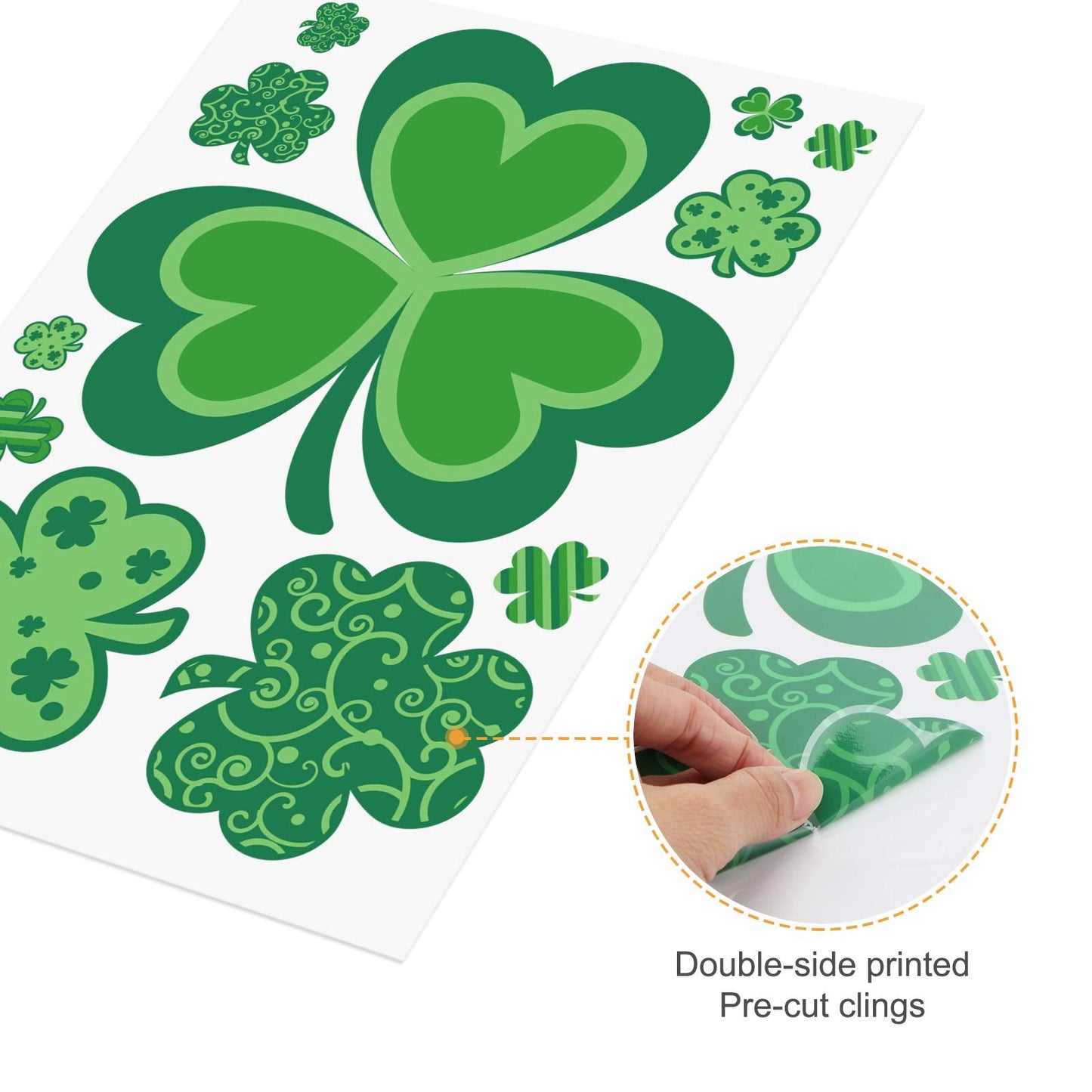 St Patricks Day Window Clings, 109 Pcs Shamrock Window Stickers for St Patricks Day Decorations