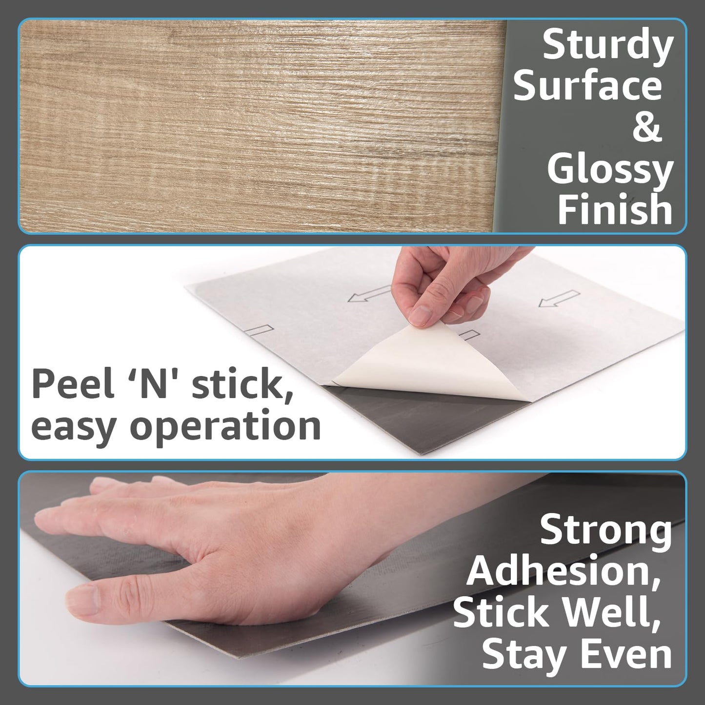 Art3d Peel and Stick Vinyl Floor Tiles 30-Pack 12 x 12 inch, Self Adhesive Waterproof Flooring Wood Planks for Kitchen, Dining Room, Bedrooms, Cover 30 Sq. Ft, Light Brown Ash