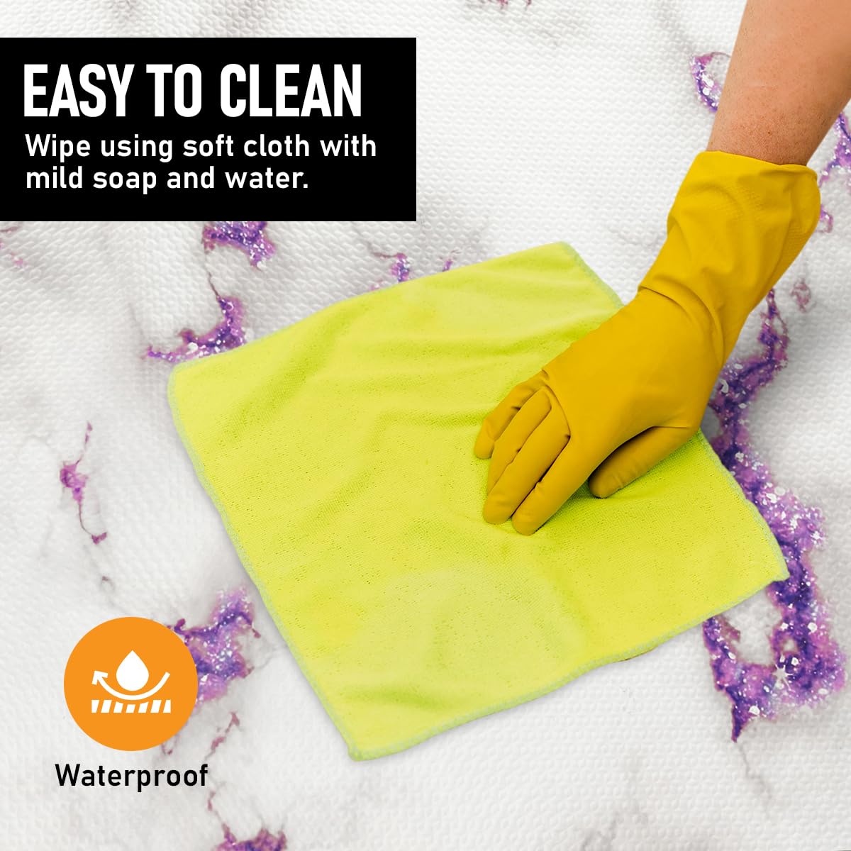 HomeCube USA 3/8 Inch Thick Interlocking Purple Marble Foam Floor Tiles for Home, Office, Workout Equipment Space Commercial Anti-Fatigue Flooring Padding 24x24 in, Purple Marble, 160 Sq Ft-40 Tiles