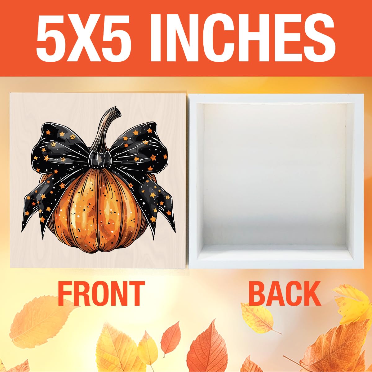 Halloween Fall Decor Cute Fall Decorations for Home Office Spooky Vibes Autumn Pumpkin Decor Funny Autumn Decorations for Desk Table 5 x 5 inches