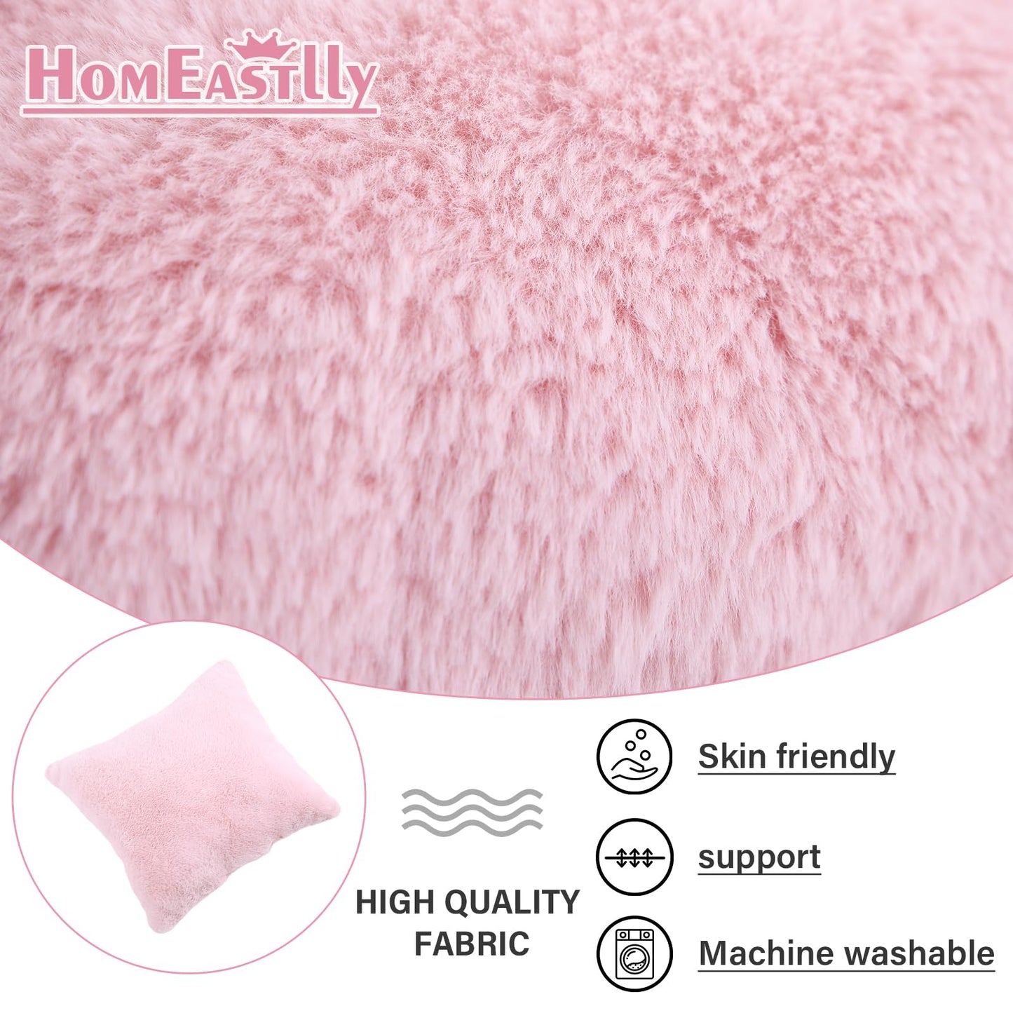 HomEastlly Large Lazy Chair with Ottoman, Accent Reading Chair with a Throw Pillow, Cozy Lounge Chair with Armrest, Leisure Sofa Chair for Living Room, Bedroom, Dorm, Plush Pink