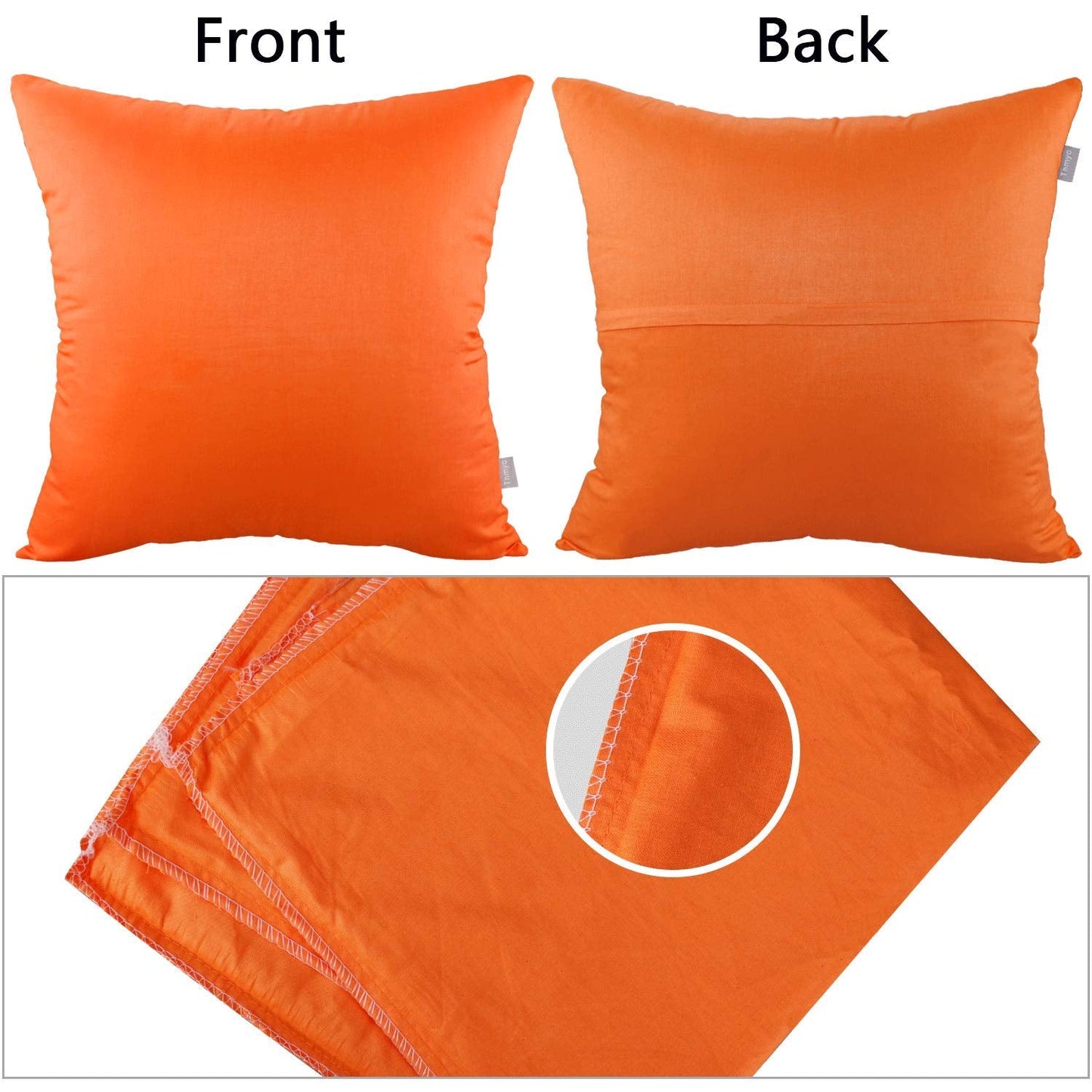 Thmyo 4-Pack 100% Cotton Comfortable Solid Decorative Throw Pillow Cases Fall Square Cushion Cover Pillowcases Sublimation Blank Halloween Thanksgiving DIY Throw Pillowcases(18x18inch/45x45cm,Orange)