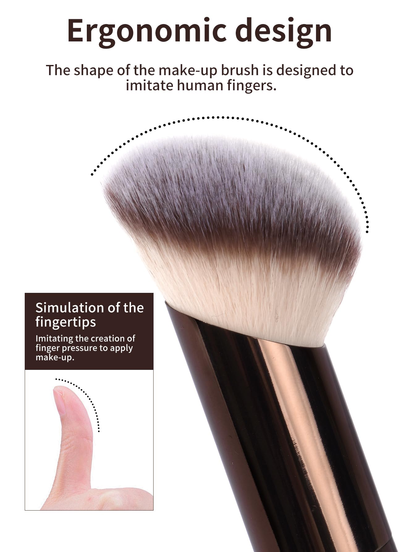 MAANGE 4 PCS Foundation Makeup Brush Set Double-ended Kabuki Brush Contour Brush for Liquid Powder Concealer Cream Cosmetics Blending Blush Face Makeup Tools Kit (Coffee)