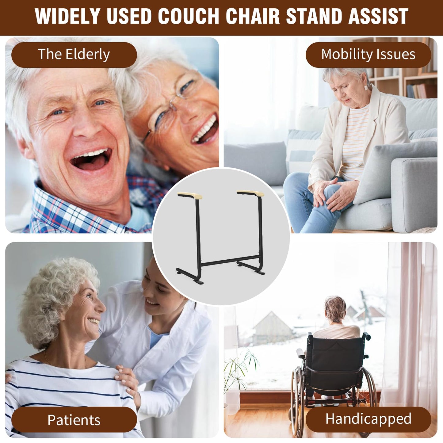 Large Sized Couch Chair Stand Assist for Seniors, Standing aid & Support Device with Handles, Chair Lift Assist Device for Elderly Mobility & Daily Living Stand to Sit(250LBs Loading, 29.0“W*26.6" H)