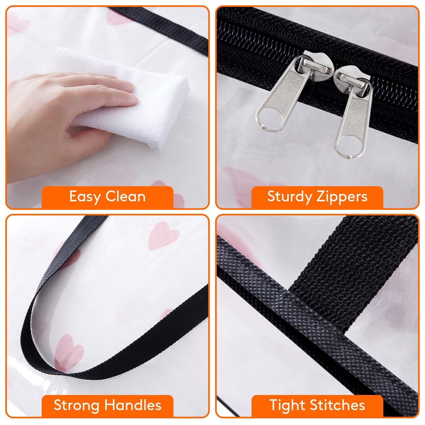 Lifewit 4 Pack Clear Clothes Storage Bags, 90L Plastic Blanket Storage Bag, Vinyl Foldable Moving Bags with Zipper，Closet Organizers and Storage Containers for Comforter, Bedding, Duvet, Pillow