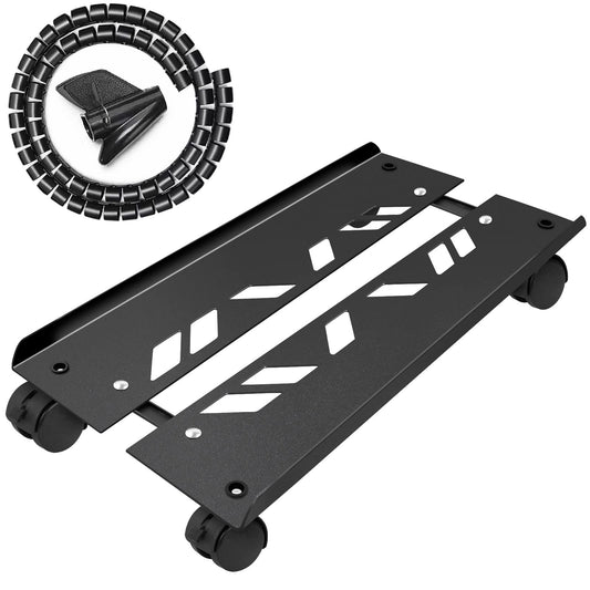 Seloom Computer Tower Stand, Adjustable PC Stand, Heavy-Duty Mobile CPU Tower Holder with Rolling Caster Wheels, Fits Most Gaming Desk Floor