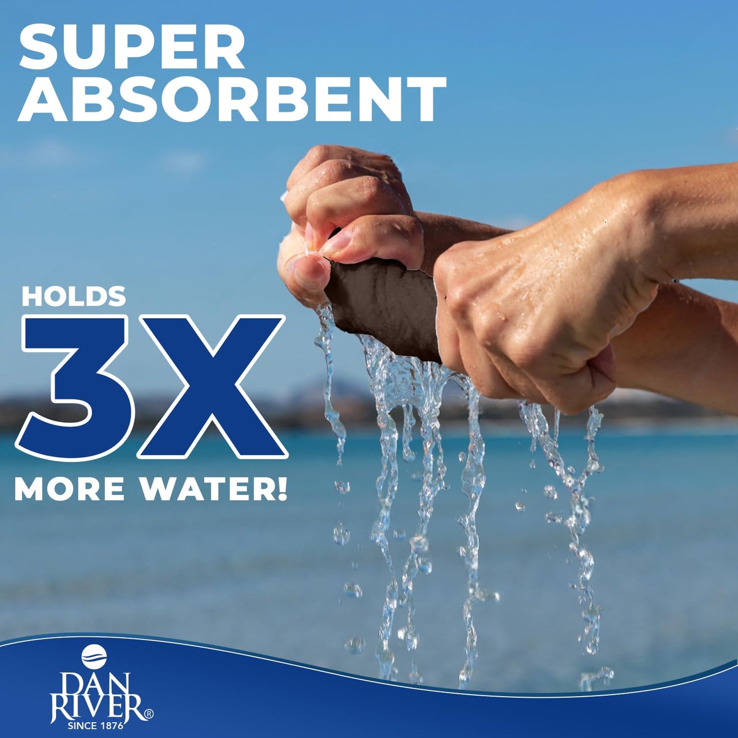 DAN RIVER 100% Ring Spun Cotton 8-Piece Towel Set, Brown, 2 Bath Towels, 2 Hand Towels and 4 Washcloths, 550 GSM - Soft and Absorbent for Bathroom, Spa, and Gym