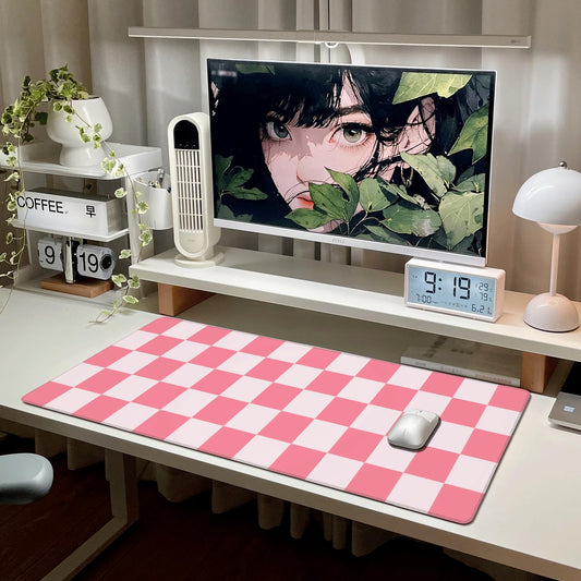 Boho Geometric Mid Century Abstract Mouse Pad Extended Large Gaming Mousepad XL Big Long Oversized Desk Mat Stitched Edges 31.5 X 11.8 Inch for Home Office