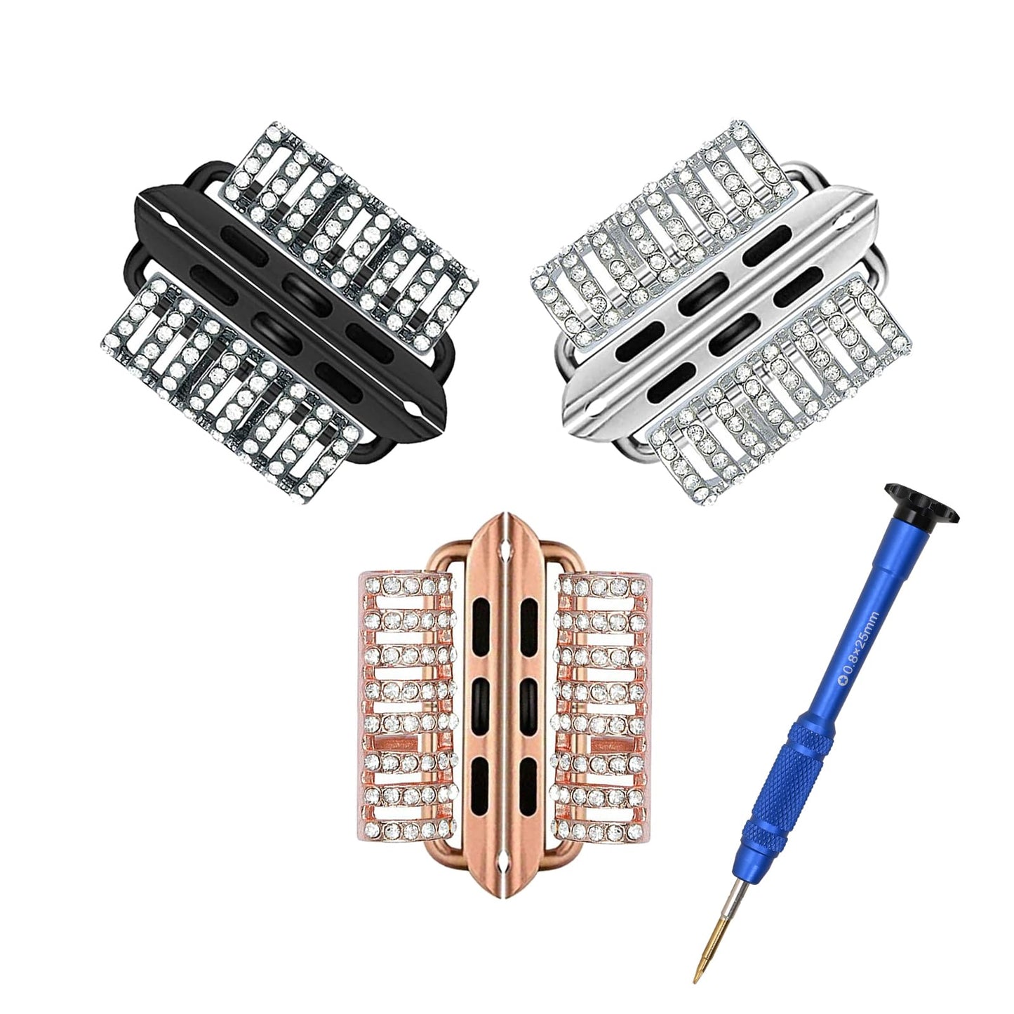 SINGEAR 3 Pack Beaded Connectors Kit Compatible with Apple Watch Band 38/40/41/42/44/45/46/49mm, Jewelry Making Stainless Steel Straps Adapter for iWatch Ultra Series 10 9 8 7 6 5 4 3 2 1 SE