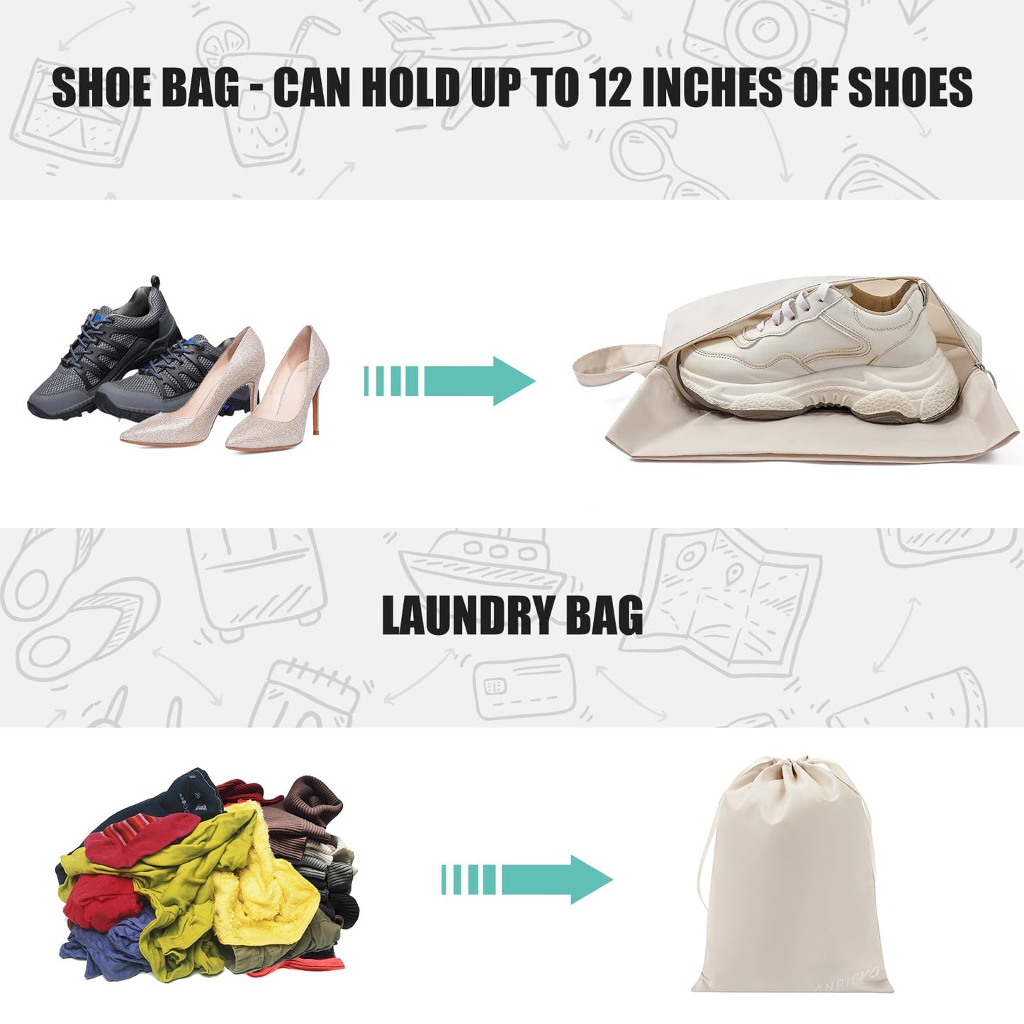 Travel Packing Cube Luggage Organizer - Travel Essential Accessory for Suitcase Lightweight Durable Toiletry Cosmetic Laundry Shoe Compression Carry on Storage Large Bag 10 set