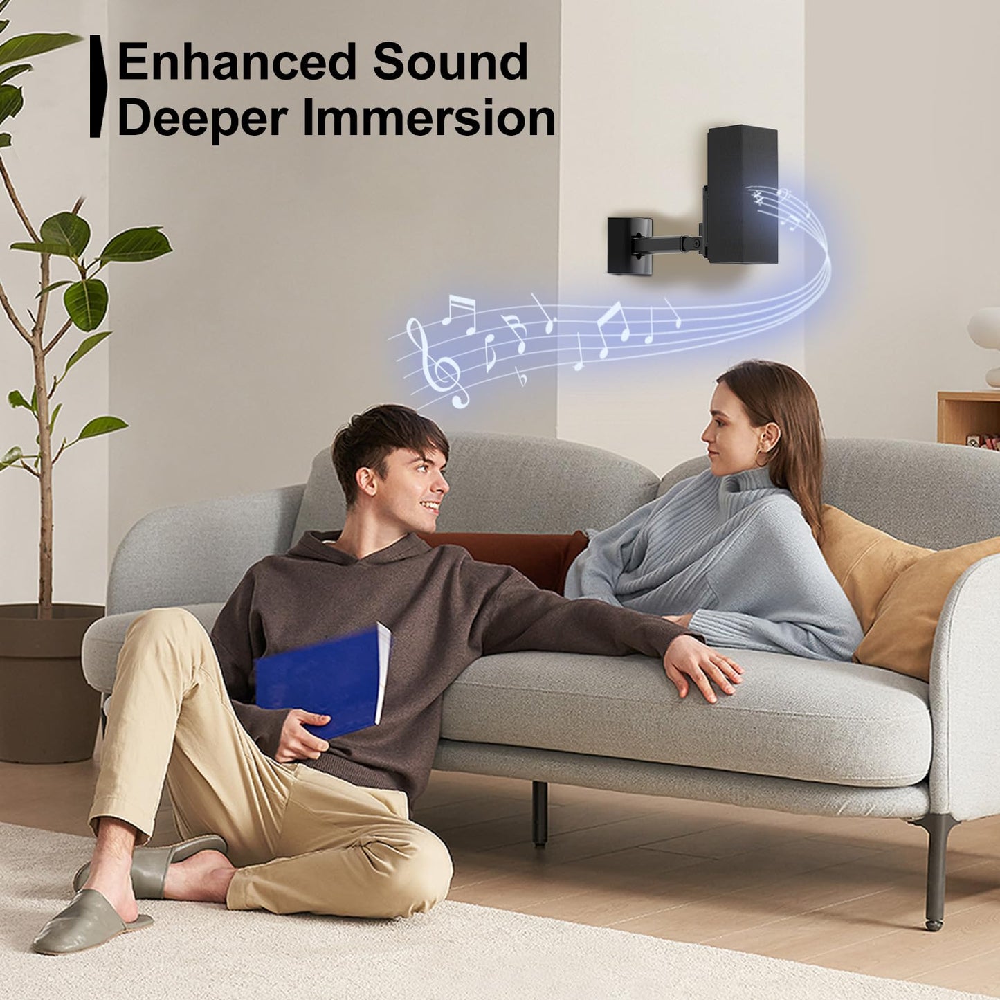 Speaker Wall Mount and Ceiling Mount for Bose UB-20, UB-20 & WB-50 Series II Surround Sound Speaker Mounting Bracket Compatible with Bose CineMate Lifestyle Tilt & Swivel Adjustable up to 180°,Black