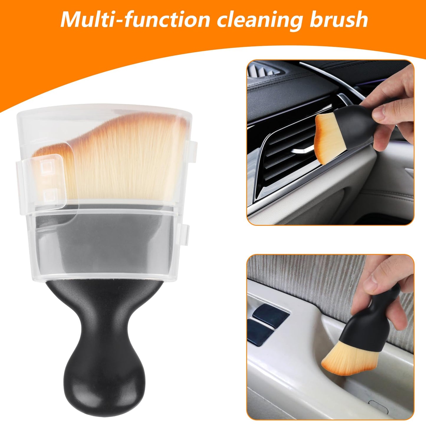 Zxglxinyao 4pcs Car Brush Interior Dust Brush，Car Interior Cleaning Brush,Soft Bristle Automotive Interior Dusting Brush Tools for Crevice Dashboard Leather Air Conditioner Vent