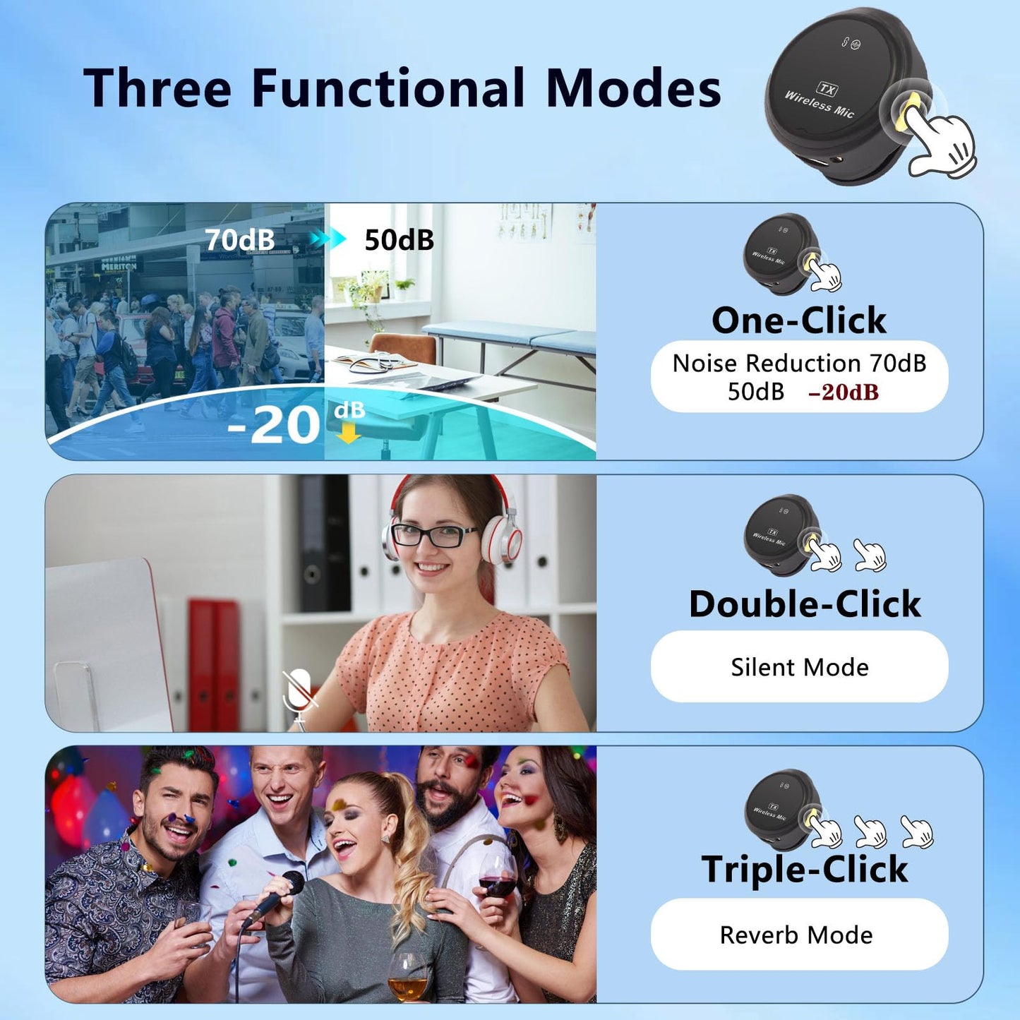 Pavicott Wireless Lavalier Microphone with Cultural Stickers for iPhone/Android Noise Cancellation 20 Hours Battery Life 100Ft Range Omnidirectional Microphone for Video Recording Interviews Podcasts