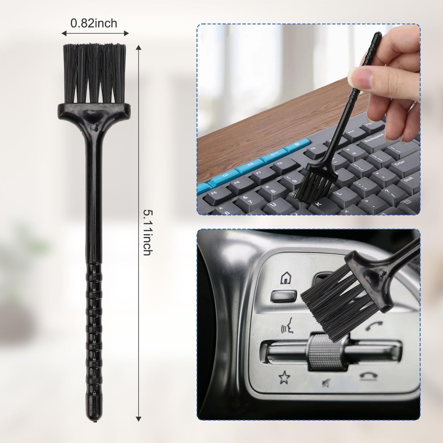 Vidspl Car Interior Duster Detailing Brush Set Cleaning Gel Kit, Soft Microfiber Towels Dash Vent Dusting Car Slime Putty Detailing Brushes Accessories Tools for Car Decoration Auto Truck SUV RV