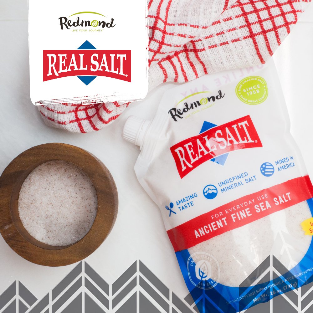 Redmond Real Salt - Ancient Fine Sea Salt, Unrefined Mineral Salt, 26 Ounce Pouch (2 Pack)