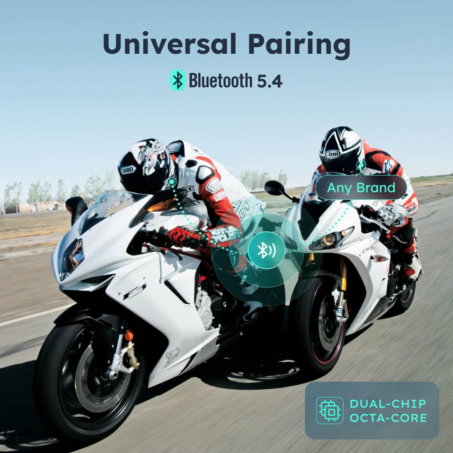 ASMAX S1 Motorcycle Bluetooth Headset with 3 Intercom Modes, 8-Rider Mesh Communication, AI Voice, FM Radio, Auto Volume, Waterproof, Fast Charging for Helmet/ATV/UTV/Snowmobile, 2 Pack(Grey)