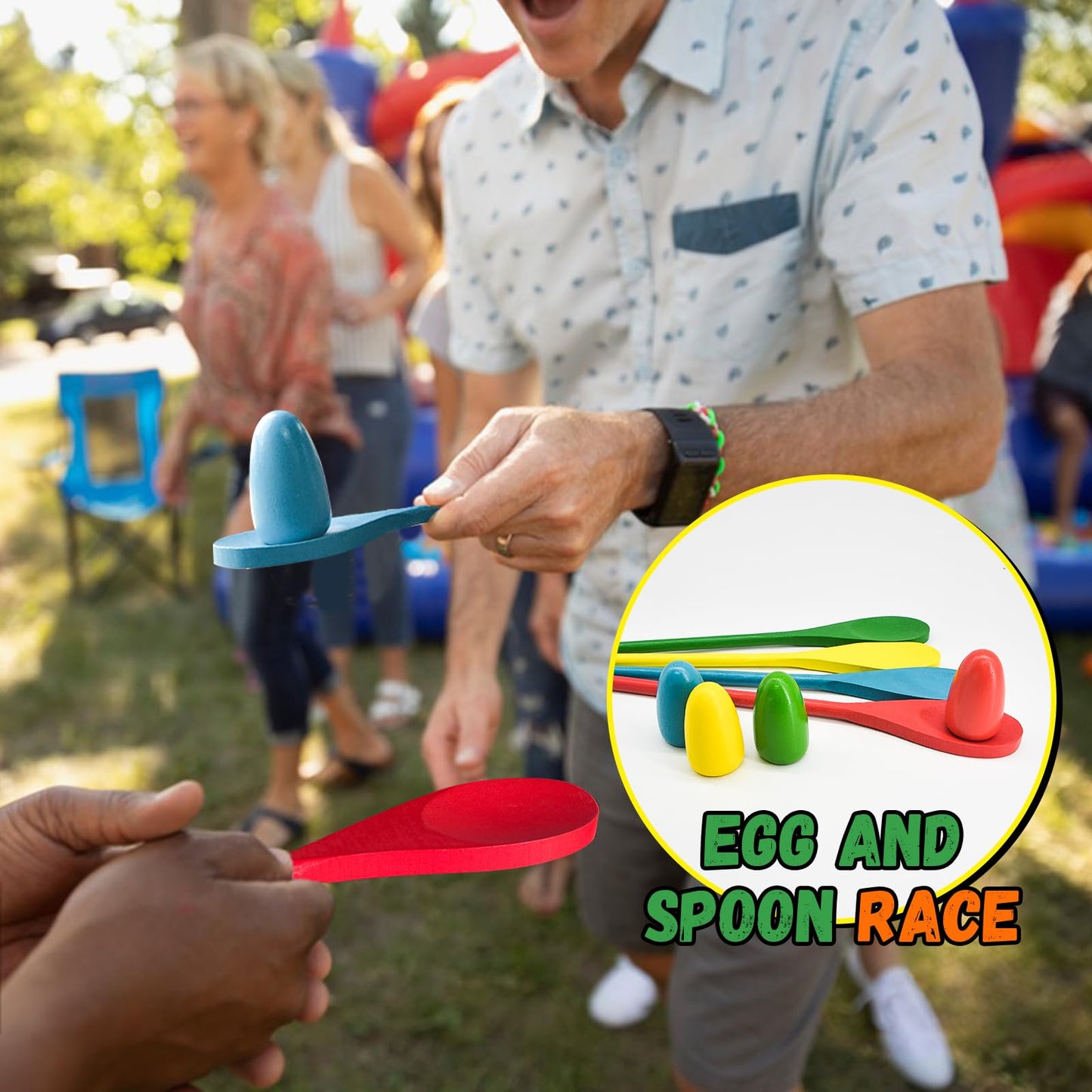 25 PCS Potato Sack Race Bags, Outdoor Games Sack Race Bags Set Includes 3-Legged Race Bands, Egg Spoon Relay Race, Plastic Medals, Carnival Outdoor Lawn Party Field Day Games for Adults & Family