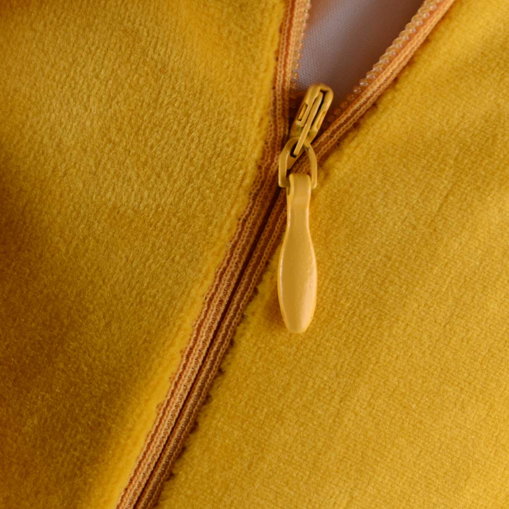 OiseauVoler Decorative 3D Flower Throw Pillow Covers Soft Velvet Handmade Pillowcases Cushion Covers for Couch Bed Living Room Home Decor 18x18 Inch Yellow