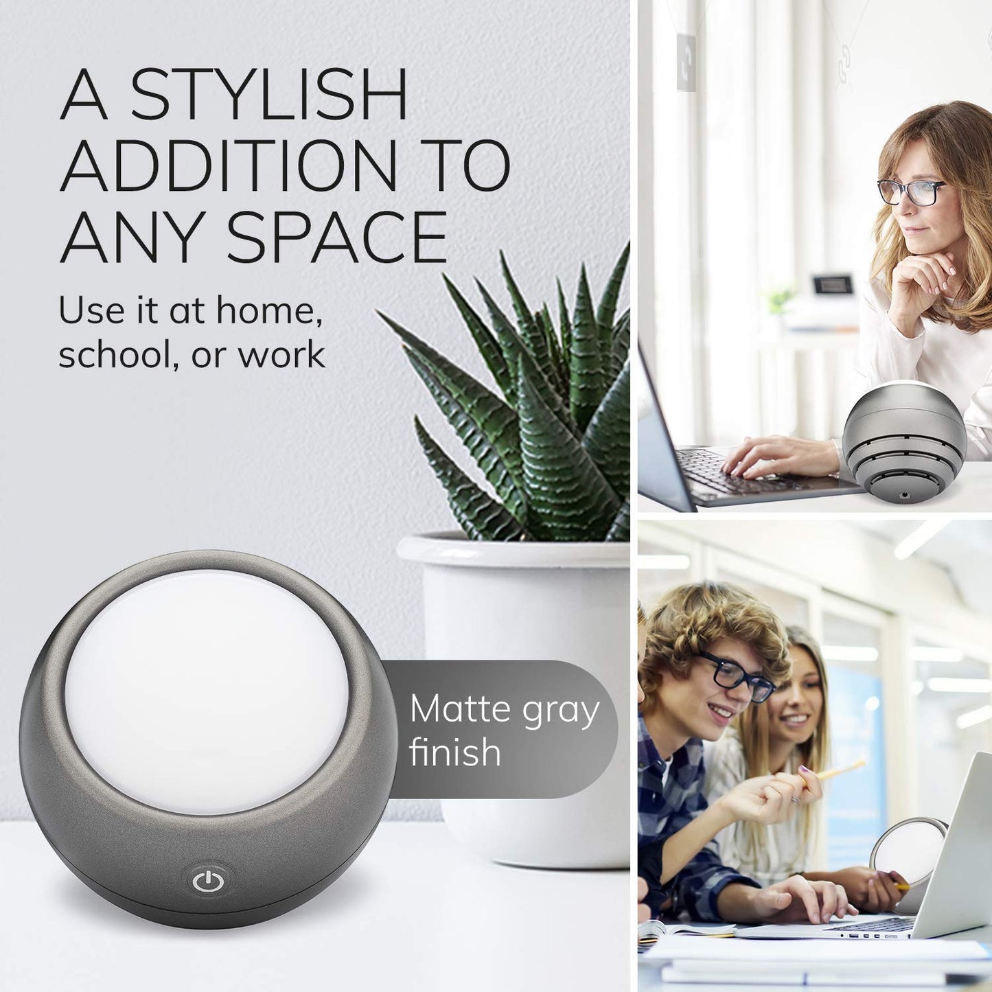 Circadian Optics Light Therapy Lamp | Ultra Bright 10,000 Lux Full Spectrum UV-Free LED Light | Leo