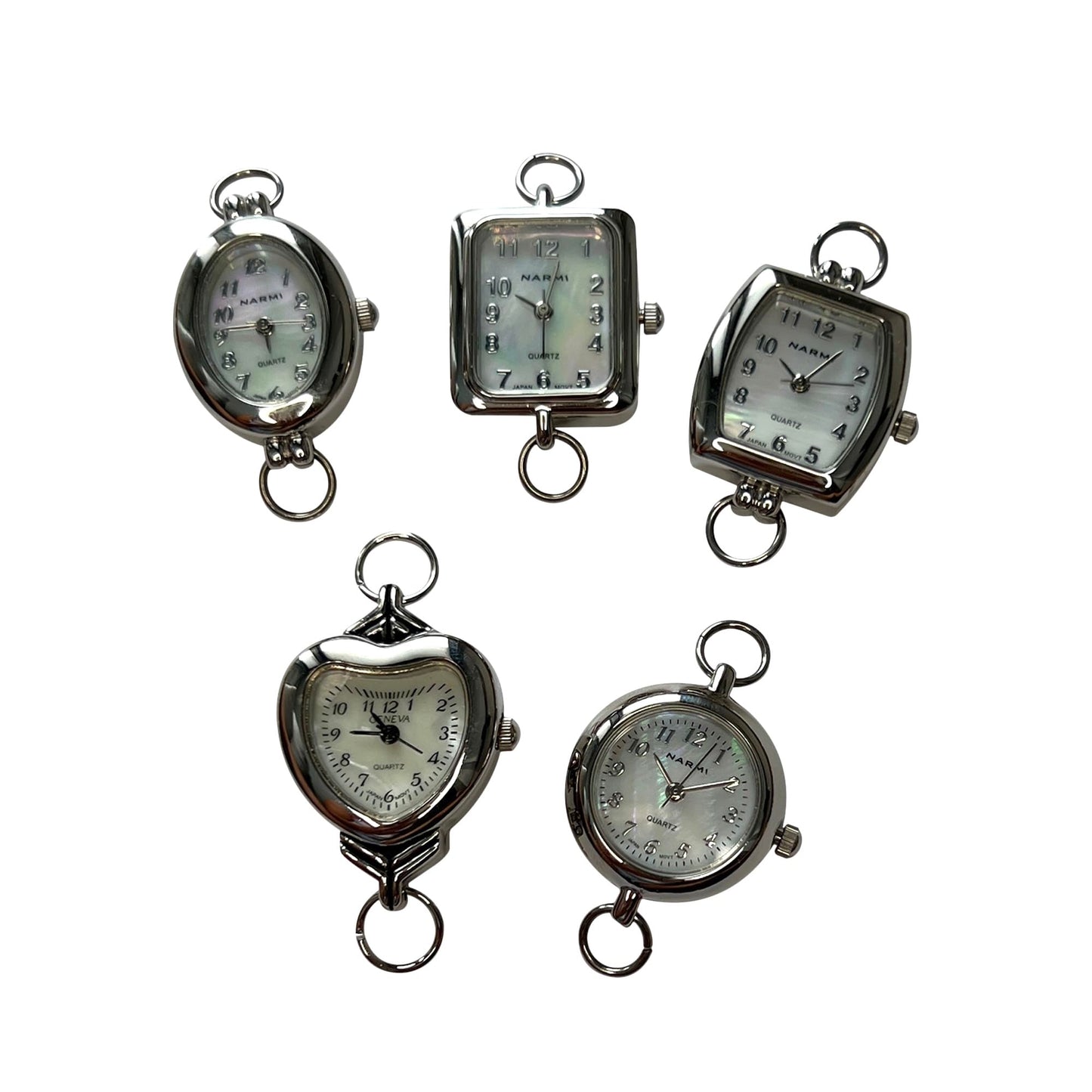 NIMI 5 Piece Printed & Pearl Watch Face Set for Beading and Jewelry Making (Pearl)